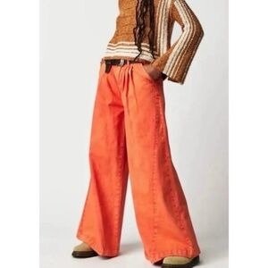 FREE PEOPLE Eclectic Orange Equinox Denim Trouser